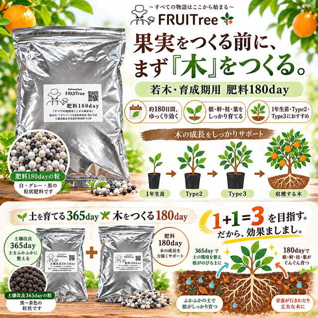 肥料 有機 【 FRUITree 肥料 180day 】 2kg入り (ジップ付き)
