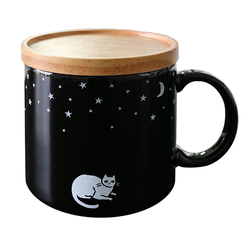 Midnight Variety Store Mug with lid cat MZ-033