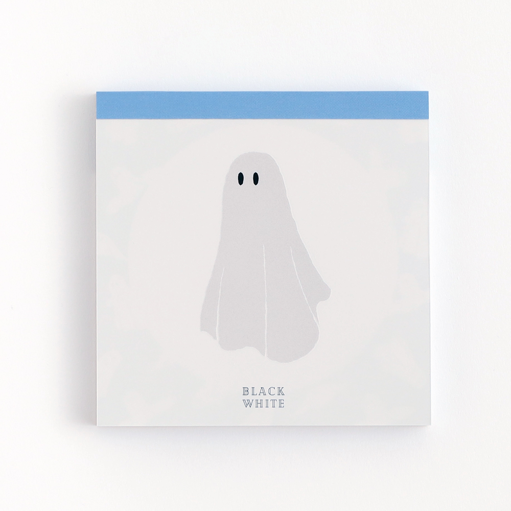 真夜中の雑貨店 BLACK WHITE メモパッド・スクエア＜オバケ＞ MZ-089