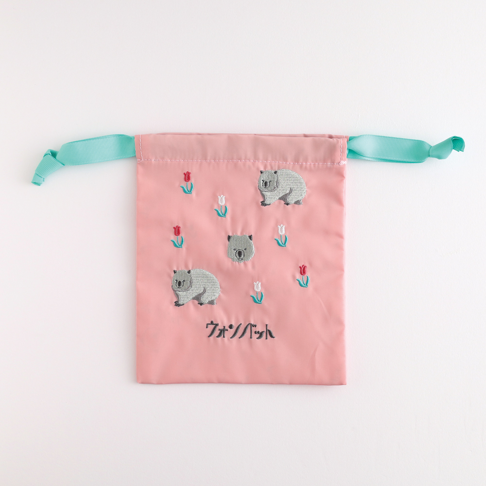 アニマル百貨店 刺繍巾着<ウォンバット> AD-050