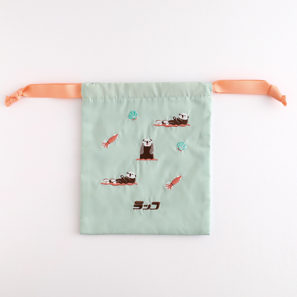アニマル百貨店 刺繍巾着<ラッコ> AD-054