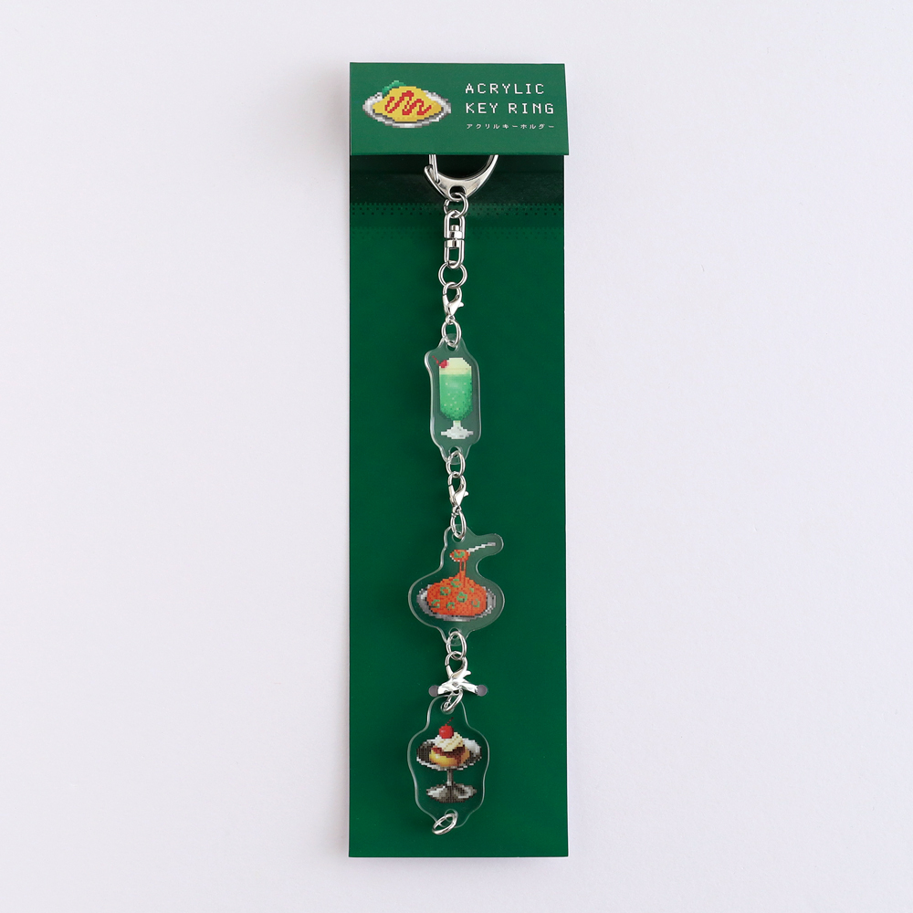 Pixelook 3連アクリルキーホルダー<喫茶店> PL-030