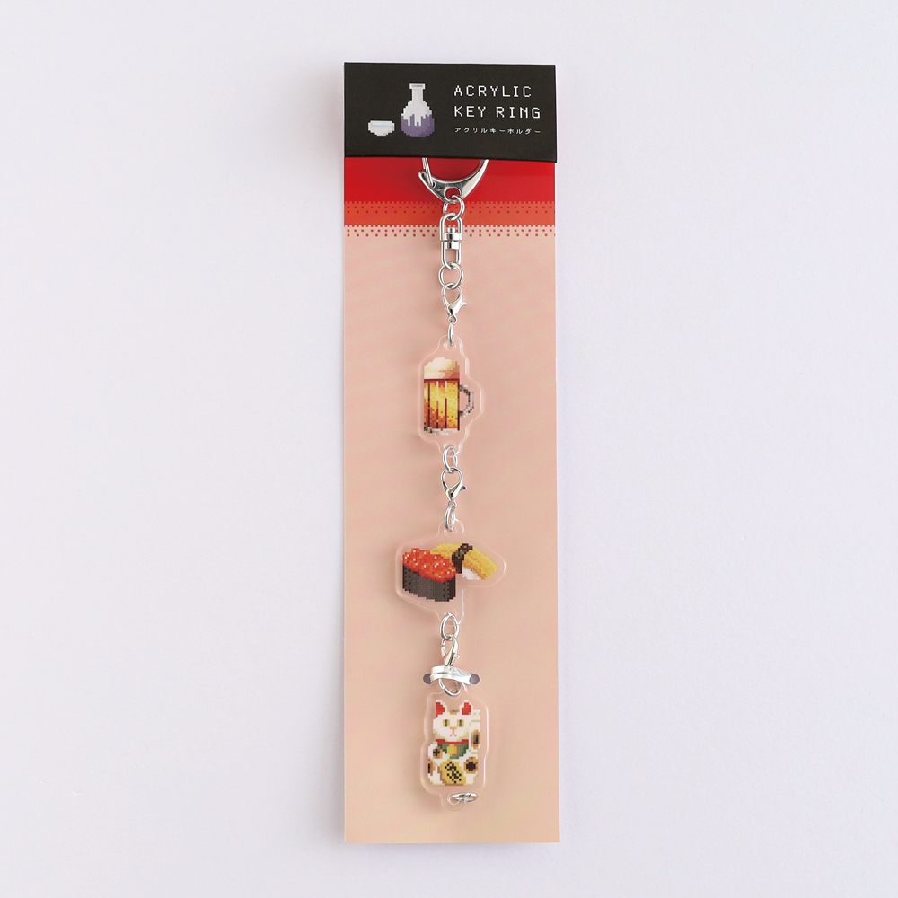 Pixelook 3連アクリルキーホルダー<居酒屋> PL-032