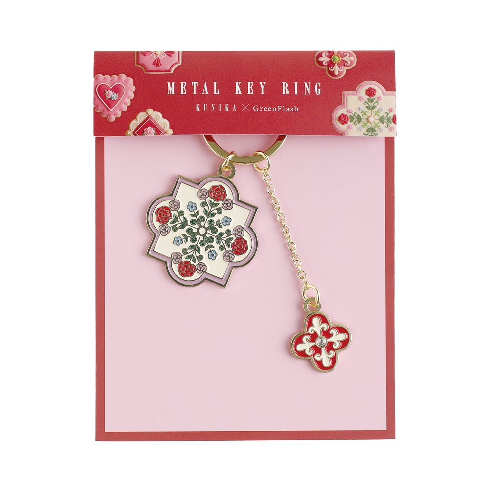 KUNIKA 2連メタルキーホルダー（red） KG-023