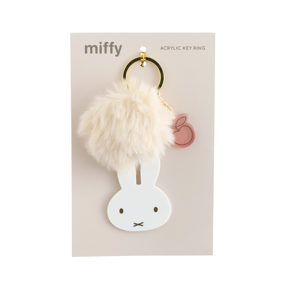 miffy ファー付きアクリルキーホルダー（beige） BM-454