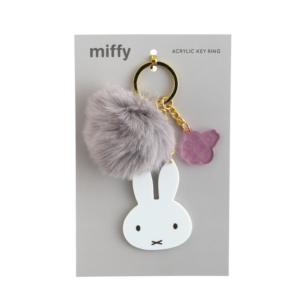miffy ファー付きアクリルキーホルダー（gray） BM-456