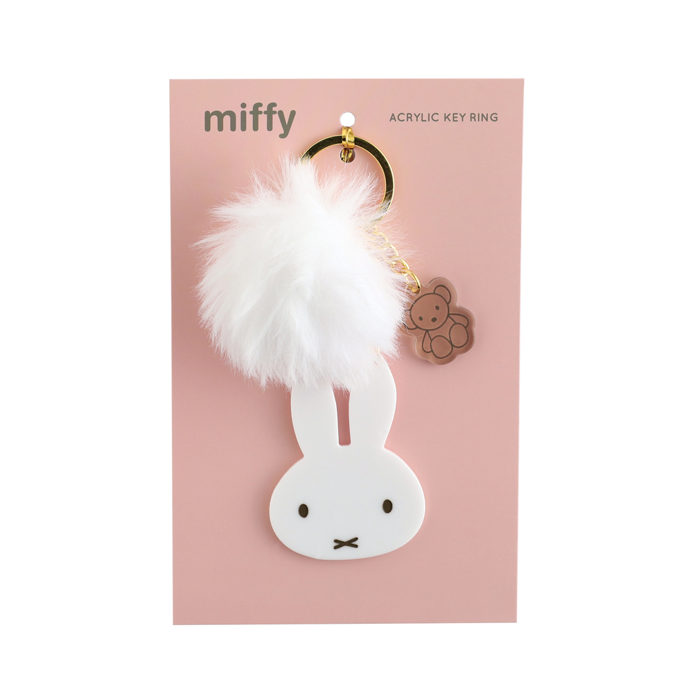 miffy ファー付きアクリルキーホルダー（white） BM-457