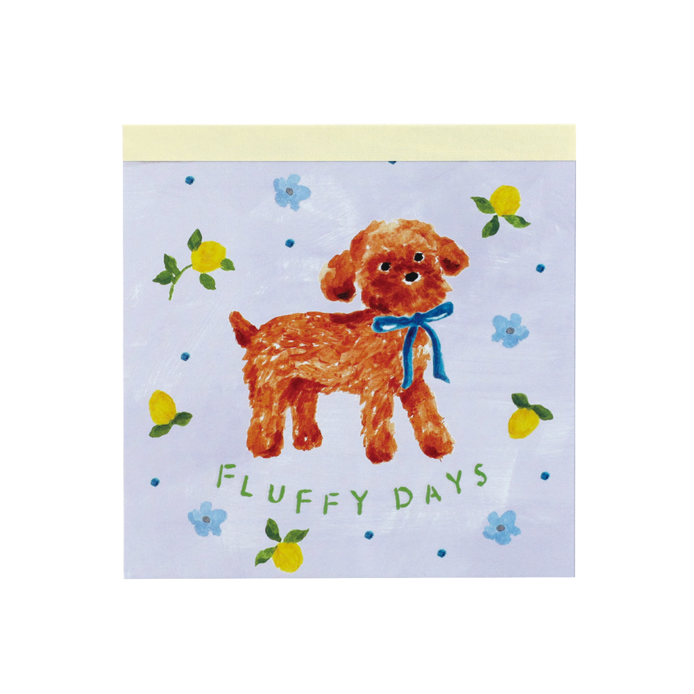 利光春華 メモパッド・スクエア（blue ribbon dog） TH-003