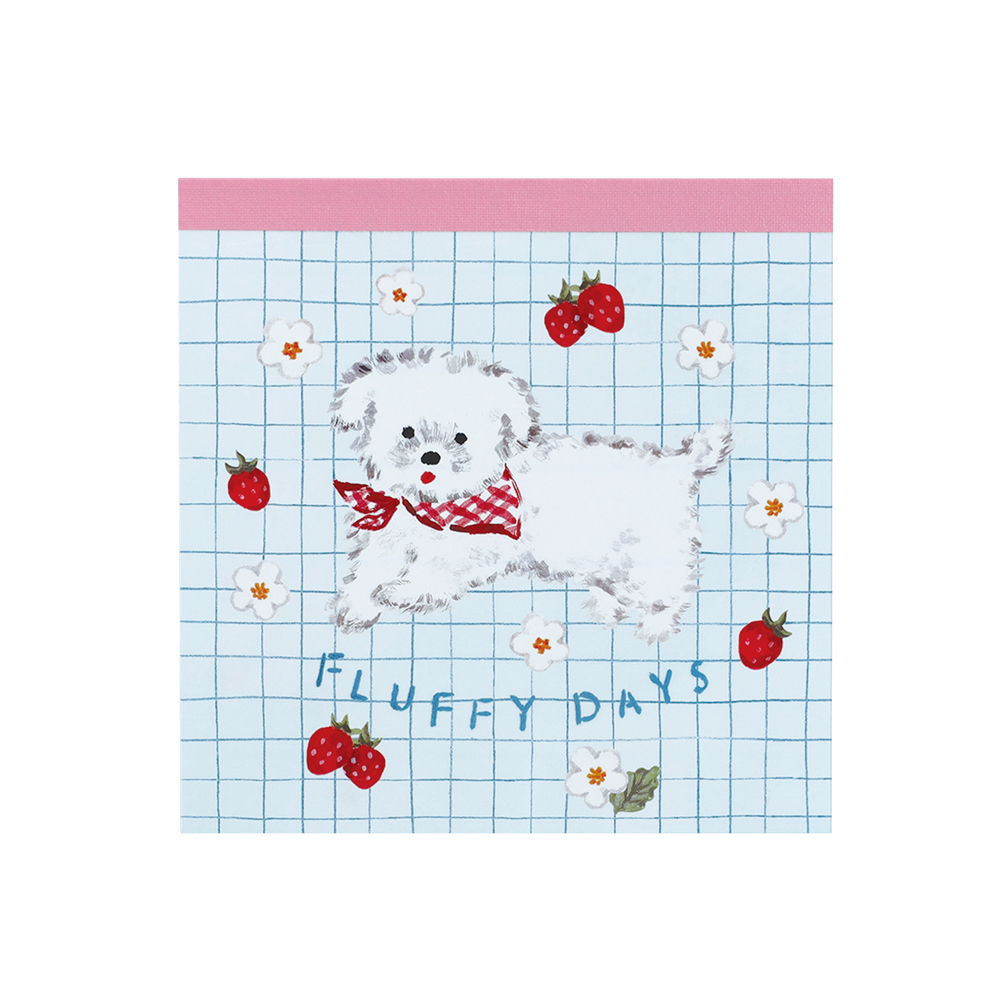 利光春華 メモパッド・スクエア（strawberry dog） TH-004