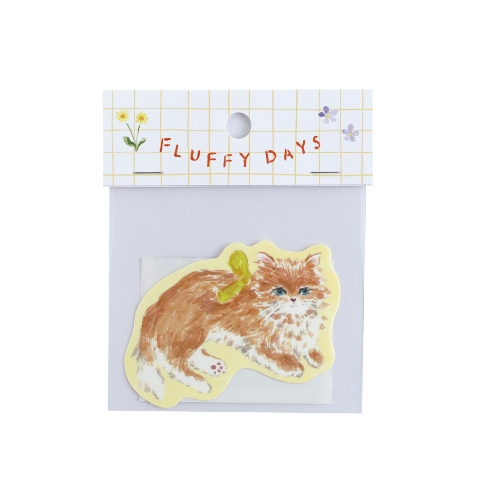 利光春華 ステッカー（yellow ribbon cat） TH-019