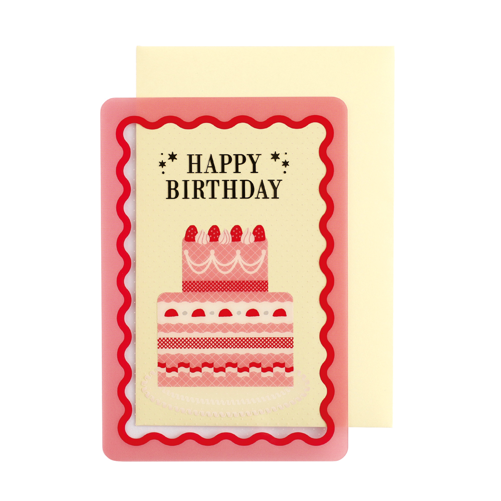 クリアバースデーカード（pink） BDC-001