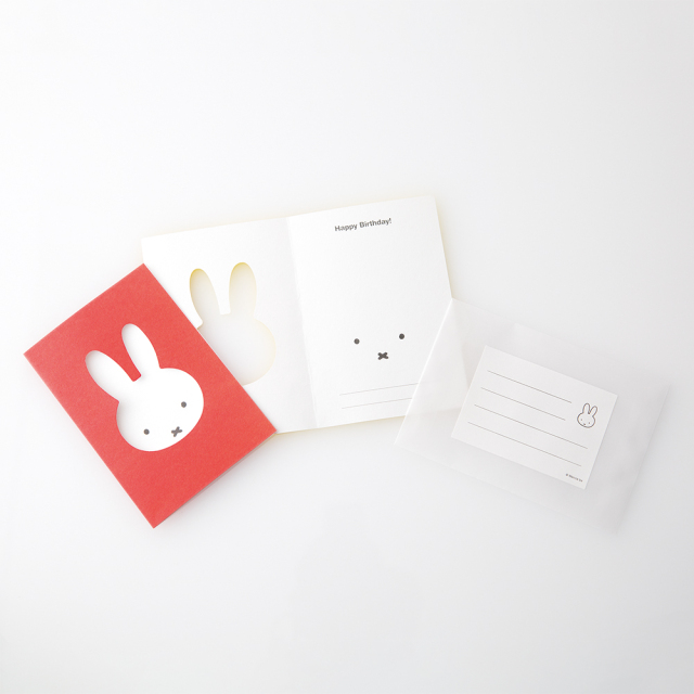 miffy グリーティングカード<face/red> BM-013 | デザイン