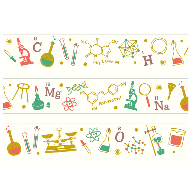 STUDY HOLIC 金箔マスキングテープ<化学>ST-197 | デザイン