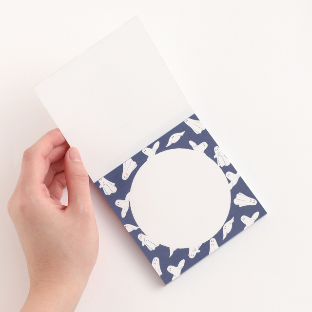 BLACK WHITE メモパッド・スクエア＜オバケ＞ MZ-089 | デザイン