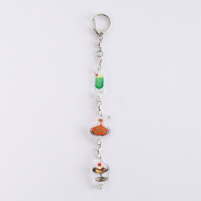 Pixelook 3連アクリルキーホルダー<喫茶店> PL-030 | デザイン