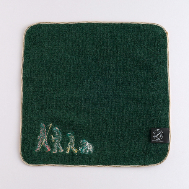 ジムシー　BERLUTI ハンカチ オリーブグリーン STUDY HOLIC タオルハンカチ（進化生物学）ST-302 | デザイン