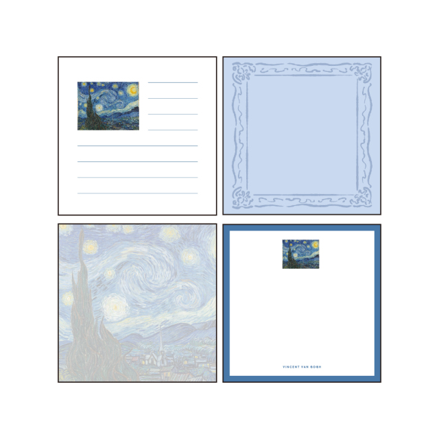 【再販なし＆レア商品】メロジョイ　ノントーストトースト　星月夜　ヘッダー台紙付き ゴッホ ギフトメッセージカード 星月夜 | hmm, by 東京都美術館
