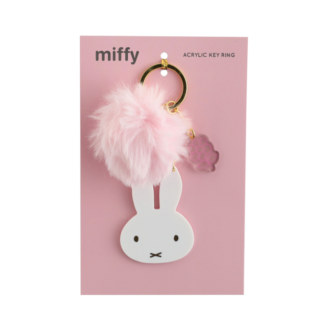 miffy ファー付きアクリルキーホルダー（pink） BM-455 | デザイン