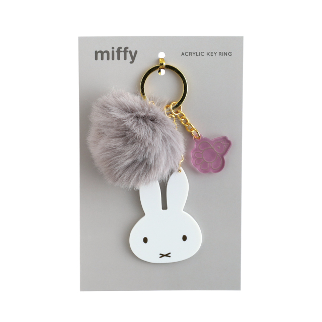 miffy ファー付きアクリルキーホルダー（gray） BM-456