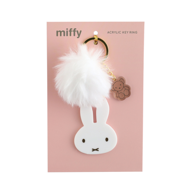 miffy ファー付きアクリルキーホルダー（white） BM-457
