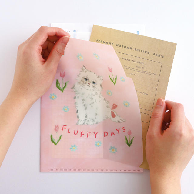 利光春華 A5ポケットクリアファイル（tulip cat） TH-016 | デザイン