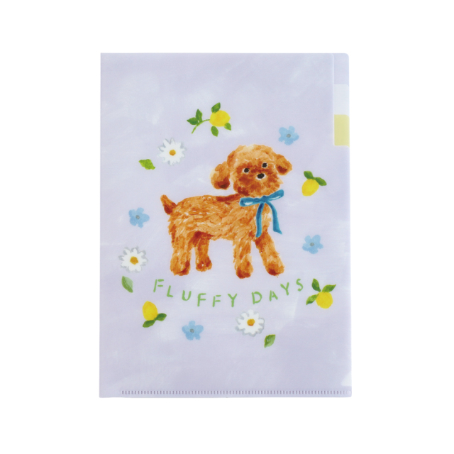 利光春華 A5ポケットクリアファイル(blue ribbon dog) TH-017