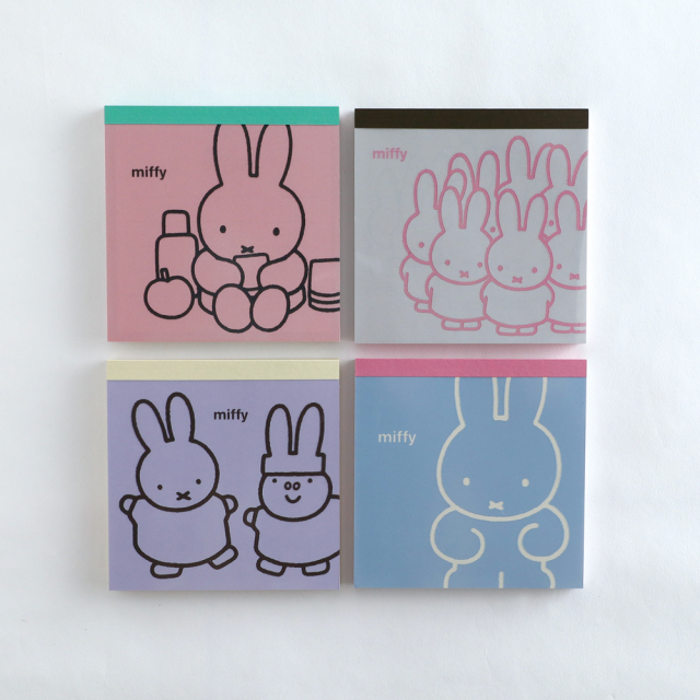 miffy メモパッド・スクエア＜pink＞ BM-189 | デザインステーショナリーのGreenFlash（グリーンフラッシュ）