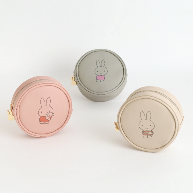miffy 丸型ポーチ（gray） BM-459 | デザインステーショナリーの