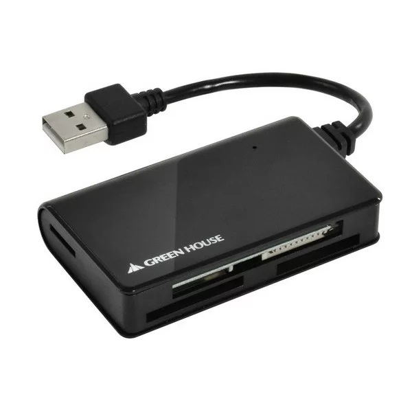 カードリーダー All in 1マルチスロット ライタ usb2.0 ACアダプタ不要 microSDXC GH-CRM1A-BK FOC