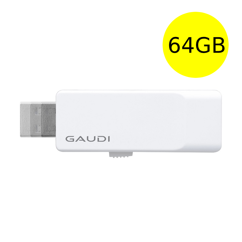 GAUDI USBメモリ 64GB シンプルコンパクトデザイン USB3.0 スライド式 GUD3A64G