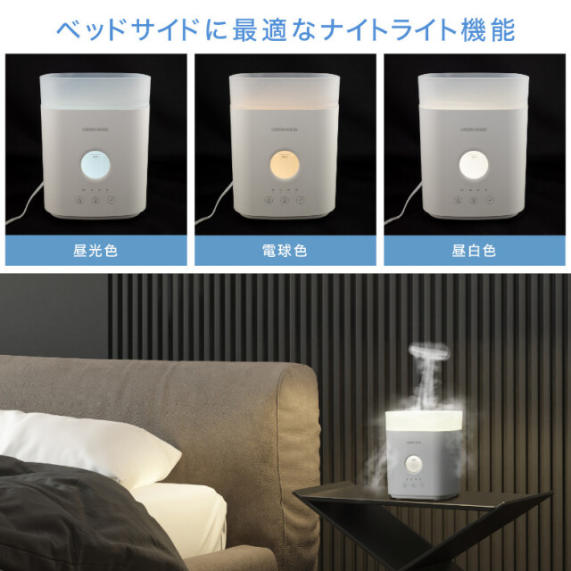 【新品未使用】ホワイト 卓上置き型加湿器 アロマ対応 コンパクト加湿器 超音波式 加湿器 超音波 卓上 持ち運び ポータブル 大容量 560ml GH-AHCA