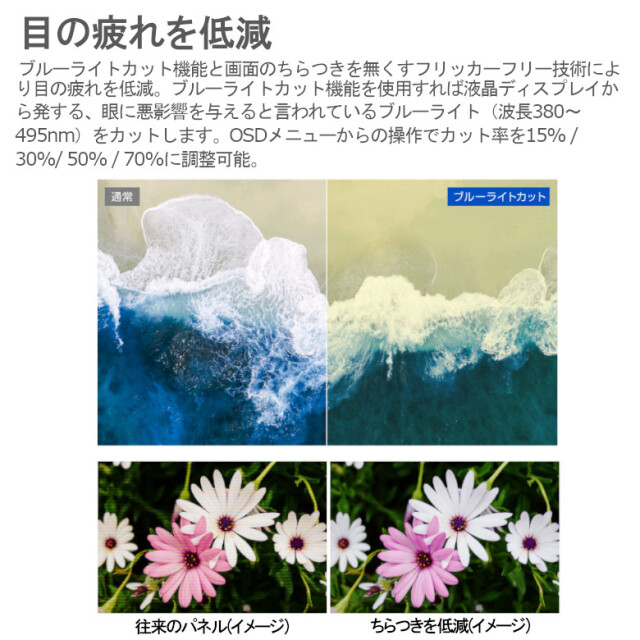 ベゼルレス LG 23.8インチモニター フリッカーフリー ブルー