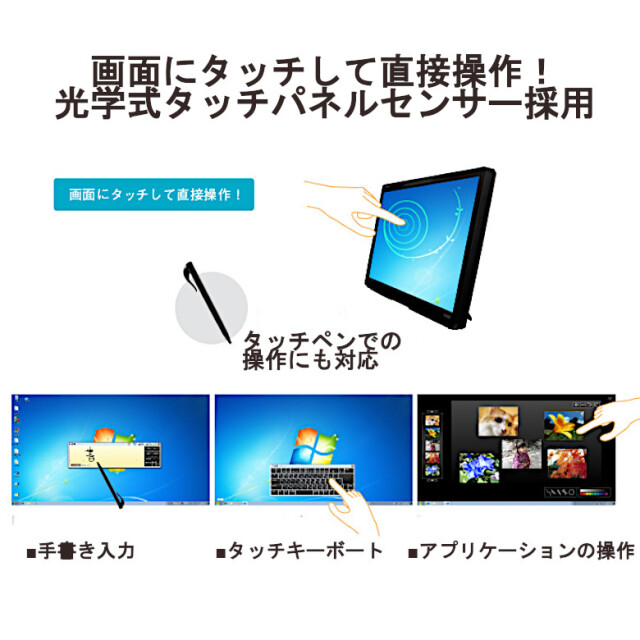 アウトレット 21.5型ワイド 光学式タッチパネル 液晶モニター GH