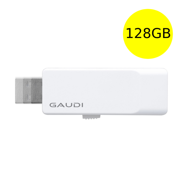 GAUDI USBメモリ 128GB シンプルコンパクトデザイン USB3.0 スライド式 GUD3A128G