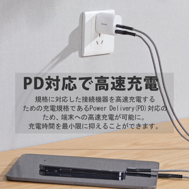 Philips USB-A&Type-C充電器 急速充電 Power Delivery PD スリム