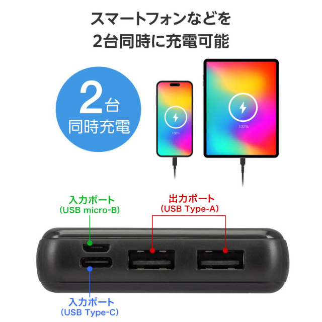 モバイルバッテリー 10000mAh 軽量 大容量 小型 Nintendo Switch対応 コンパクト 小さい 軽い 2台同時充電 iPhone Android 充電器 スマホ ニンテンドースイッチ 携帯 ギフト GH-100EBB