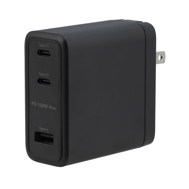 ACアダプター 3ポート 100W 急速充電 3台同時利用 Type-C×2 Type-A×1