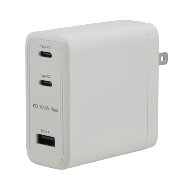 ACアダプター 3ポート 100W 急速充電 3台同時利用 Type-C×2 Type-A×1