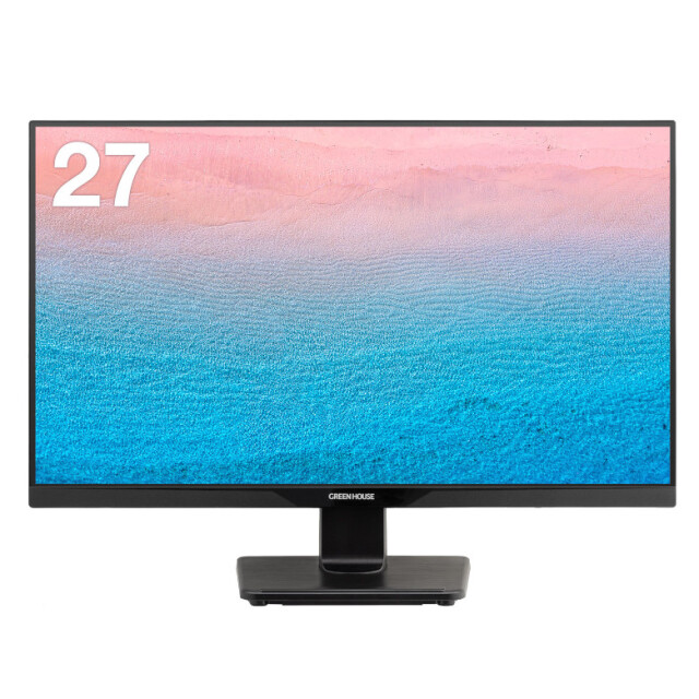 ワイド液晶ディスプレイ 27型 GH-ELCW27C-BK スピーカー フルHD VGA