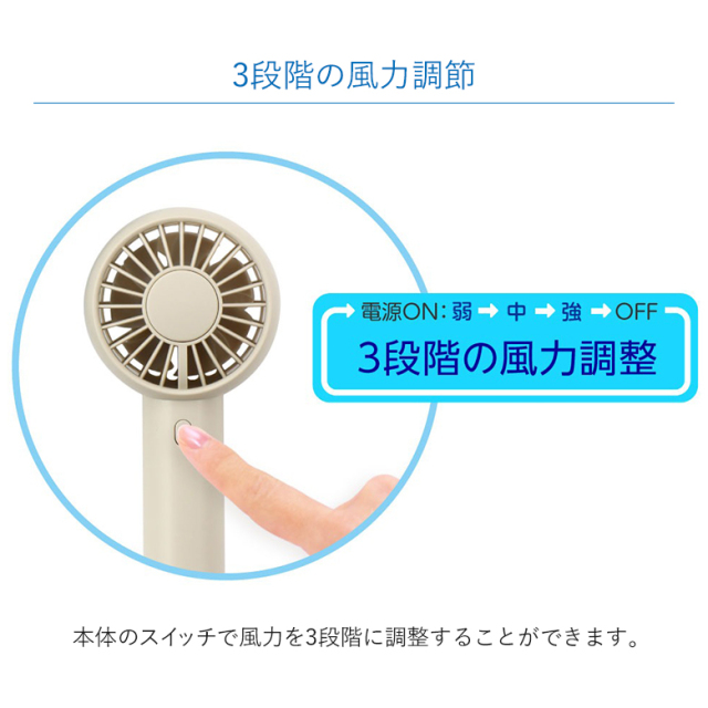 2枚羽 ミニ ハンディファン Wファン 静音 強力 卓上 扇風機 充電 充電