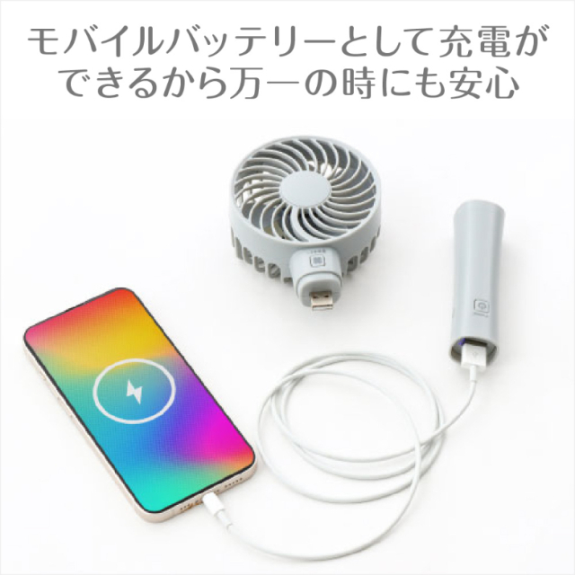 【送料無料】2枚羽 ハンディファン スマホも充電できる 卓上 扇風機 モバイルバッテリー 充電 充電器 スマホ 小型 ミニ扇風機 小型 コンパクト 静音 軽い かわいい 安い 涼しい 風 持ち運び 暑さ対策 ブルー ベージュ グレー GH-FANHHR