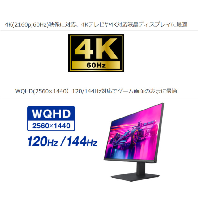 2WAY HDMIセレクタ 2ポート 2入力1出力/1出力2入力 4K 手動切替 4K60Hz