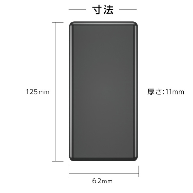 薄型モバイルバッテリー 10000mA PD 20W 高速充電 頑強 軽量 2台同時