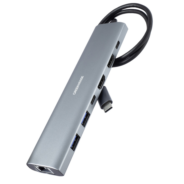 7in1 USB Type-C コンパクトドッキングステーション LANポート USB3.2