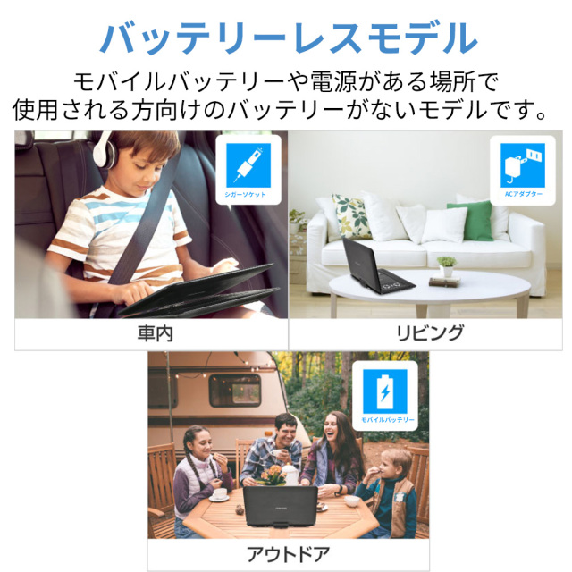 11型 ポータブルBlu-rayプレーヤー バッテリーレスモデル ワイド液晶