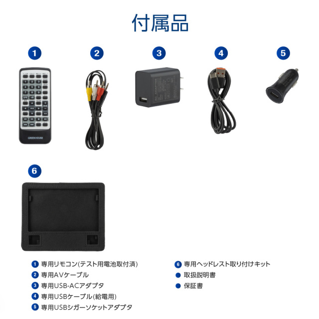 7型ワイドポータブルDVDプレーヤー 7インチ 内蔵バッテリー 4WAY電源