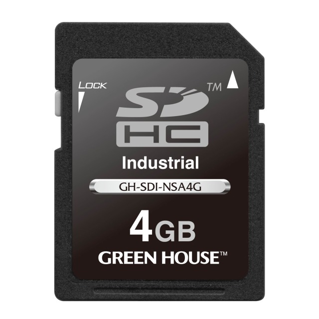 SDHCカード 4GB 工業用 SDカード 高速 超寿命 SLCチップ搭載 組み込み機器に最適 インダストリアル ECC ハードケース付 RoHS指令 3年保証 GH-SDI-NSA4G