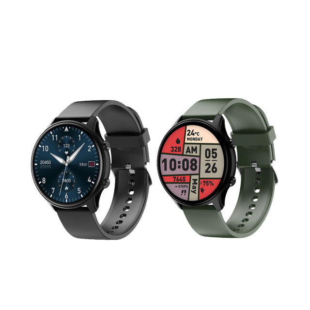 スマートウォッチ 1.46インチ ラウンド型 円形 替えベルト付き