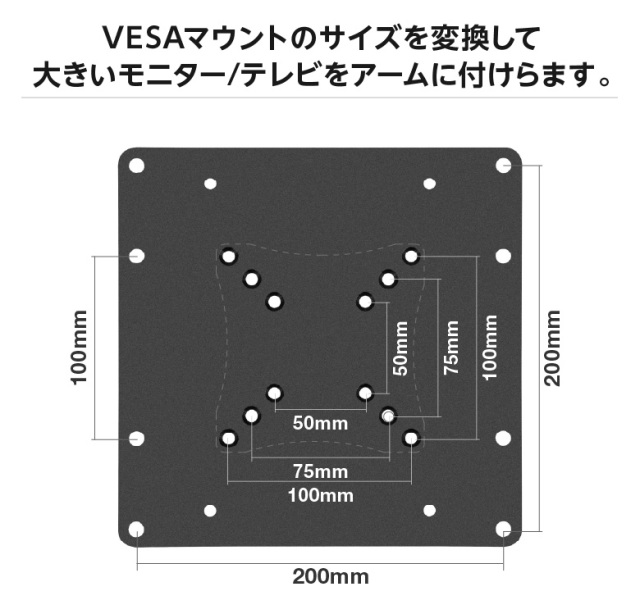 VESA変換プレート 変換金具 テレビ ディスプレイ モニター モニター