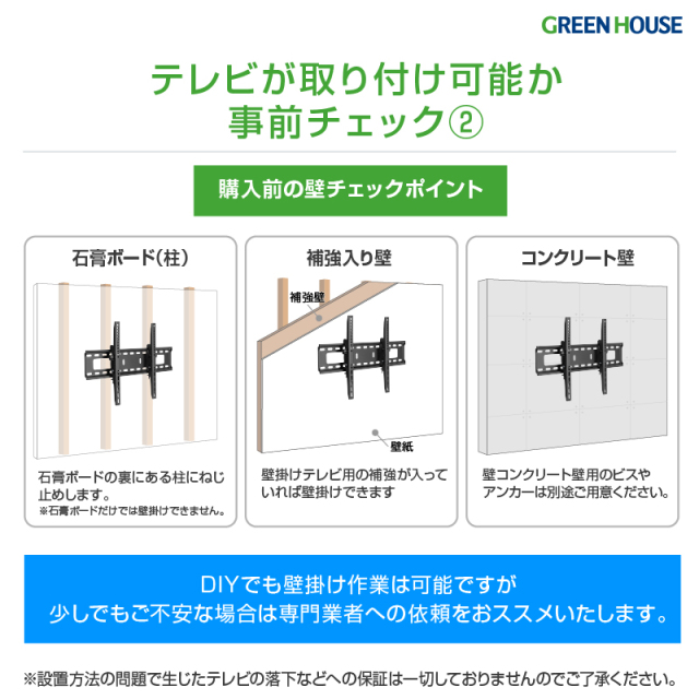 テレビ壁掛け金具 60～100インチ対応 耐荷重75Kg 大型テレビ向け ワン